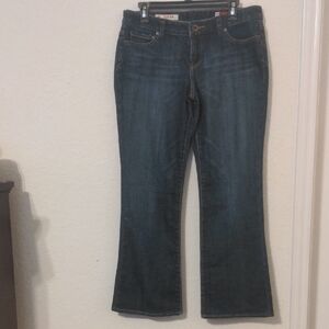 X2 Women's Slim Low Rise Boot Cut Dark Wash Blue Jeans Size 10 Short